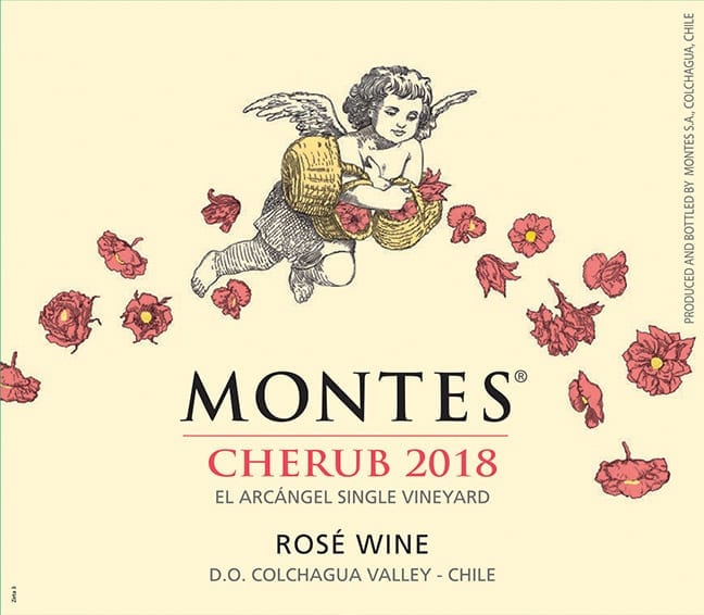 Montes Cherub rose wine label from Chile