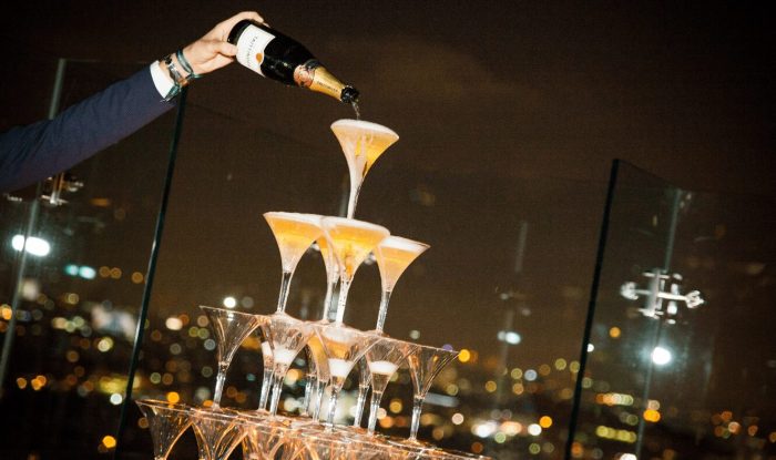 Champagne Taittinger Tower night